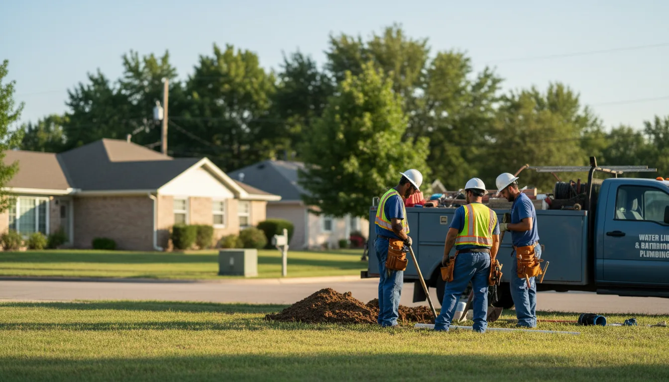 Residential water line and bathroom plumbing service in Plains, KS